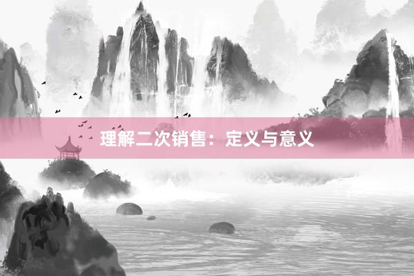 理解二次销售：定义与意义